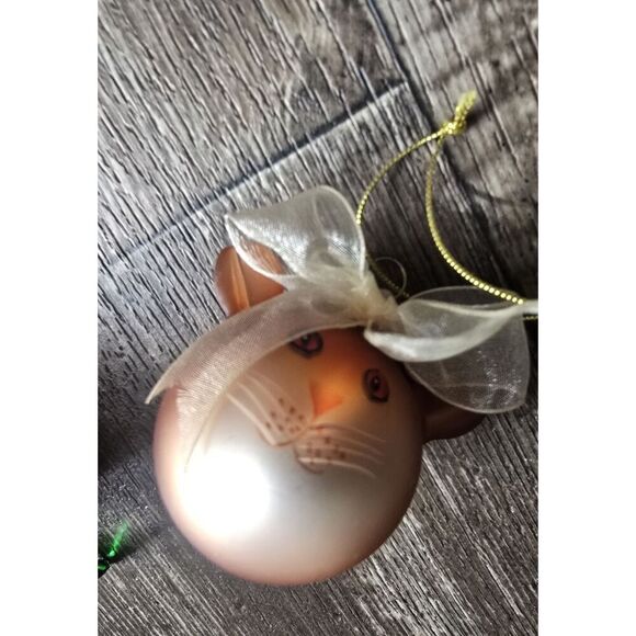 2~blown glass christmas Cat Kitty ornaments - Picture 6 of 10